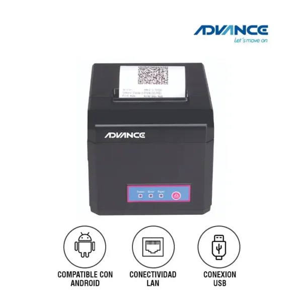Impresora Térmica Inalámbrica de Recibos Advance ADV-8010 300mm/s USB + LAN