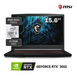 Laptop Gamer MSI GF63 Thin 10UC Intel Core i5-10500h 512GB SSD 8GB RAM RTX 3050 15.6"