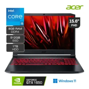 Laptop Gamer Acer Nitro 5 Intel Core i5-11400h 256GB SSD + 1TB HDD 8GB RAM GTX 1650 15.6" Full HD