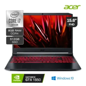 Laptop Gamer Acer Nitro 5 Intel Core i7-10750h 512GB SSD 8GB RAM GTX 1650 15.6" Full HD