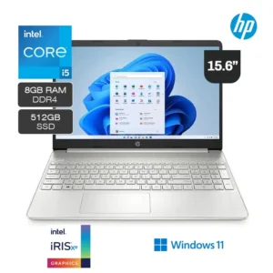 Laptop HP 15-DY2506LA Intel Core i5-1135G7 512GB SSD 8GB RAM 15.6" HD Gráficos Intel Iris