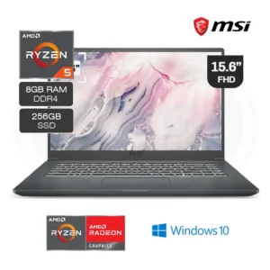 Laptop MSI Ryzen 5 Modern 15 A5M AMD Ryzen 5-5500U 256GB SSD 8GB RAM 15.6" Full HD