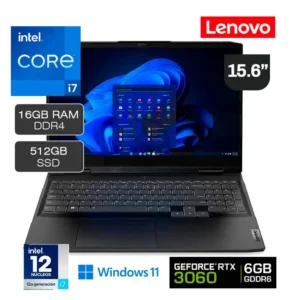 Laptop Gamer Lenovo Idepad Gaming 3 15IAH7 15.6" FHD 120Hz Intel Core i7 12650H RTX3060 512GB SSD 16GB RAM