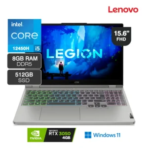 Laptop Gamer Lenovo Legion 5 15IAH7 Intel Core i5-12450H 8GB RAM 512GB SSD RTX3050 4GB