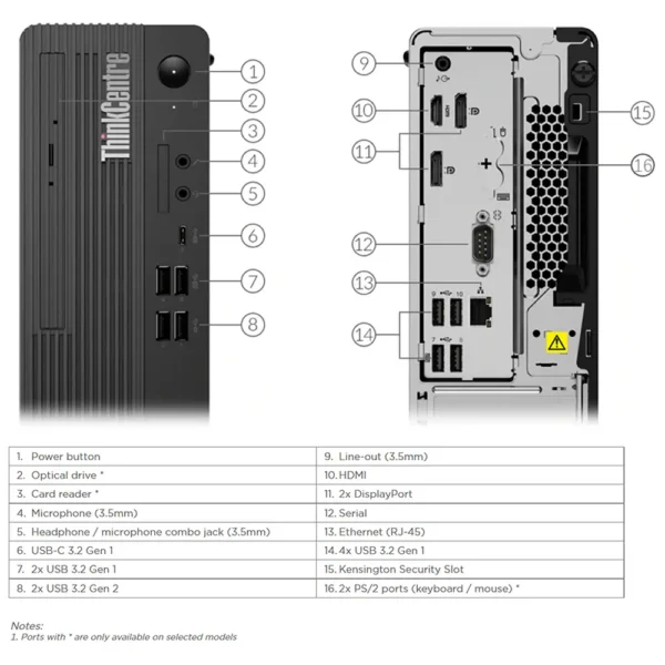 Computadora Lenovo ThinkCentre M80s Gen 3 Core i7-10700 16GB RAM DDR4 256GB SSD + 1TB HDD