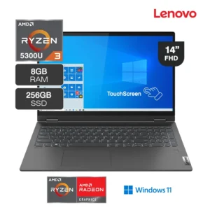 Laptop Lenovo IdeaPad Flex 5 14ALC05 Ryzen 3 5300U 8GB RAM 256GB SSD 14" FHD TouchScreen