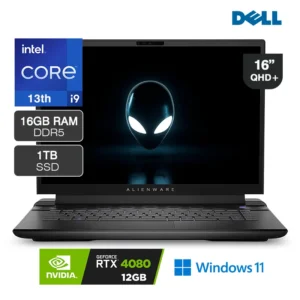Laptop Gamer Dell Alienware M16 R1 Core i9-13900HX 16GB RAM 1TB SSD RTX 4080 12GB 16" QHD+