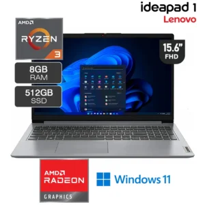 Laptop Lenovo IdeaPad 1 15AMN7 Ryzen 3 7320U 8GB RAM 512GB SSD 15.6" Full HD