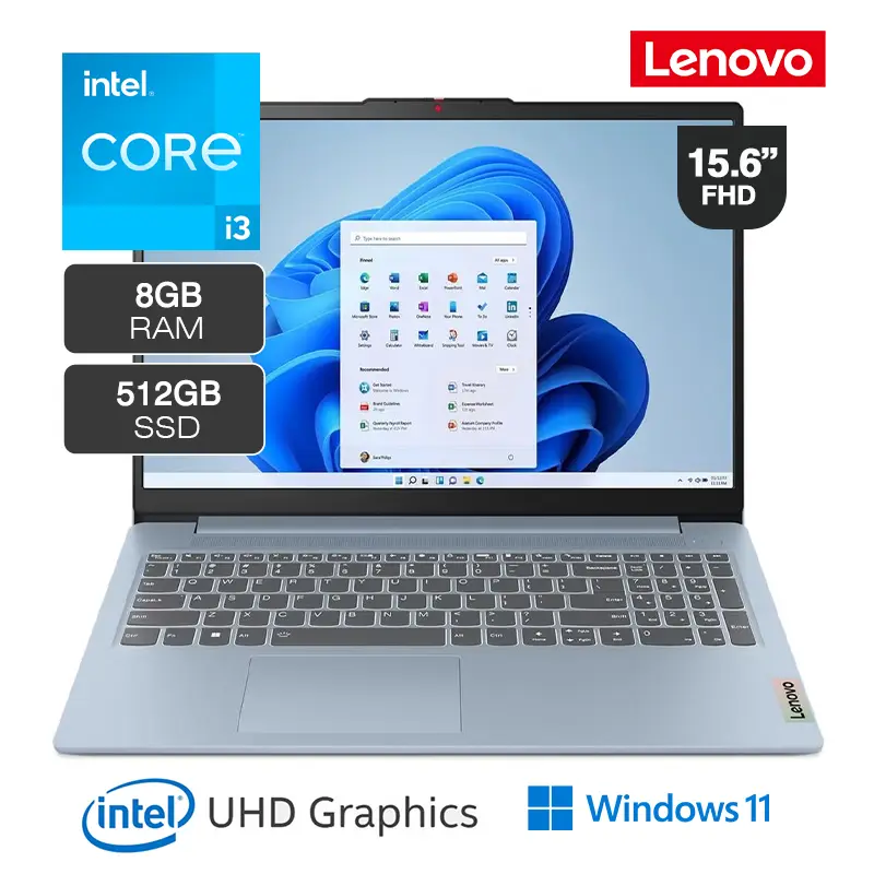 Lenovo IdeaPad Slim 3 15IAN8 15.6 FHD, i3-N305, 8GB, 256GB SSD