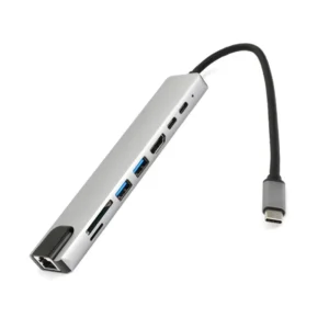Adaptador Multipuerto 8 puertos de USB-C a HDMI Lector SD RJ45
