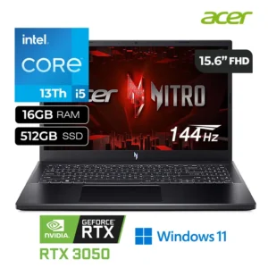 Laptop Gamer Acer Nitro V 15 Intel Core i5-13420H 16GB RAM 512GB SSD RTX 3050 15.6" FHD