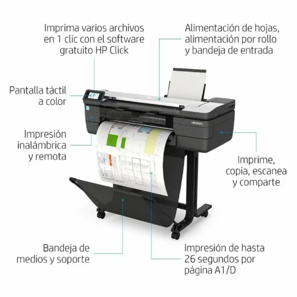 Impresora Plotter Multifuncional HP DesignJet T830 24 pulgadas A1 WiFi
