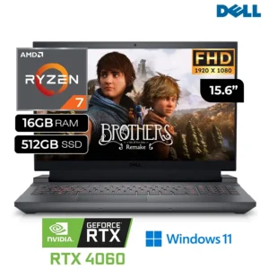 Laptop Gamer Dell G15 G5535-A643GRY Ryzen 7 7840HS RAM 16GB Disco SSD 512GB RTX 4060 15.6" FHD