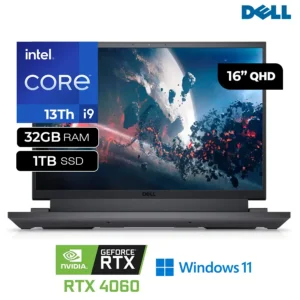 Laptop Gamer Dell G16 G7630-9320GRY Intel Core i9-13900HX RAM 32GB Disco SSD 1TB RTX 4060 16" QHD+
