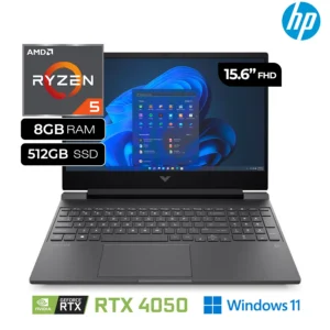 Laptop Gamer HP VICTUS 15-FB2082 Ryzen 5-8645H RAM 8GB Disco SSD 512GB RTX 4050 15.6" FHD