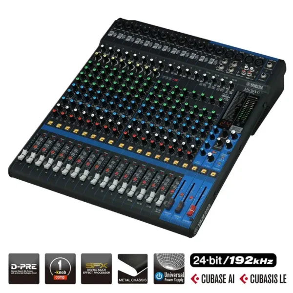 Mezcladora Análoga Yamaha MG20XU 16 Canales con USB y Efectos