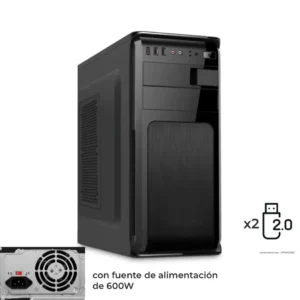 Case ATX con fuente de alimentación 600"