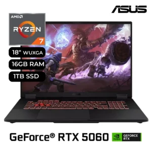 Laptop Gamer ASUS TUF A18 FA808UM-IS74 AMD Ryzen 7 260 16GB RAM 1TB SSD RTX 5060 8GB 18" WUXGA