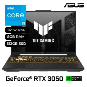 Laptop Gamer ASUS TUF F16 FX607VJ-RL011W Intel Core i5 210H 8GB RAM 512GB SSD RTX 3050 6GB 16" FHD