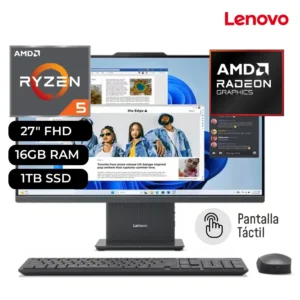 All in One Lenovo IdeaCentre AIO 27ARR9 Ryzen 5 7535HS 16GB RAM 1TB SSD 27" FHD TouchScreen