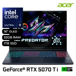 Laptop Acer Predator Helios Neos 16S AI PHN16S-71-98RF Intel Core Ultra 9 275HX 32GB RAM 1TB SSD RTX 5070 Ti 12GB 16" WQXGA