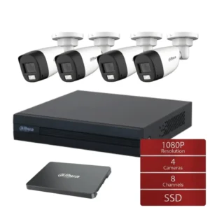 Cámara de Seguridad Dahua XVR4C8CH Exterior Kit 4 HD 720p Disco 1TB